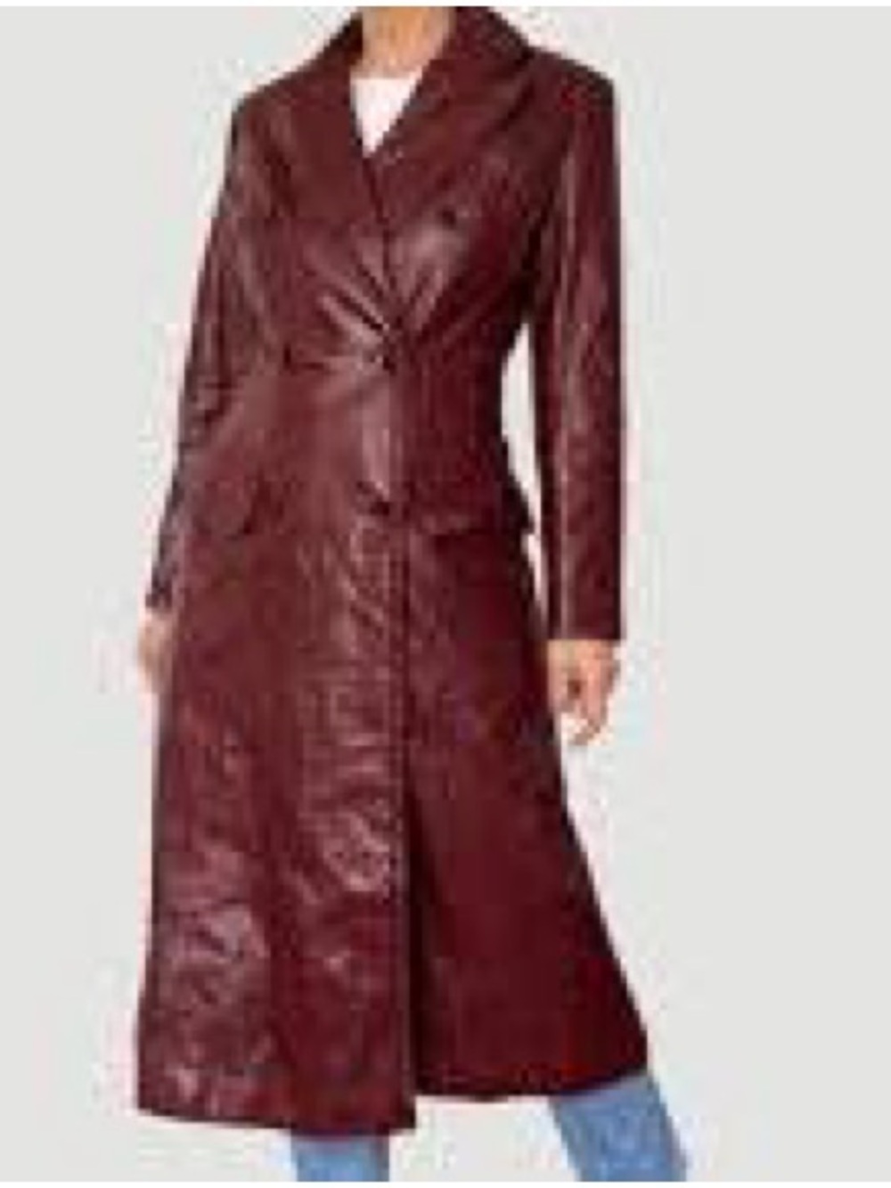 Vintage Etienne Aigner Genuine Leather Trench Coat Brown Size 12 Long Jacket - Picture 2 of 10
